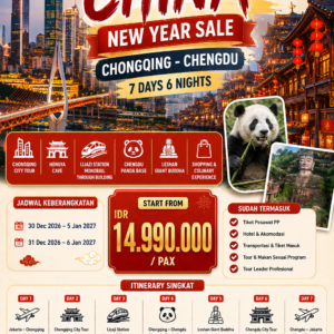 Open Trip China New year SALE CHONGQING CHENGDU 7 DAYS