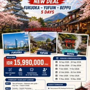 Open Trip Jepang  FUKUOKA YUFUIN BEPPU 5 DAYS