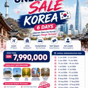 Open Trip  korea Unbeatabel sale 6 Days