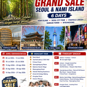 OPEN TRIP - KOREA GRAND SALE SEOUL NAMI ISLAND 6 DAYS