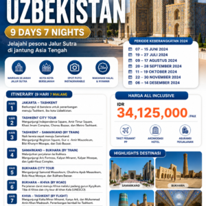 OPEN TRIP - UZBEKISTAN 9 DAYS 7 NIGHTS