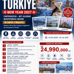 OPEN TRIP TURKI - NEW YEAR CAPPADOCIA + MT ULUDAG & BOSPHORUS CRUISE 10 DAYS